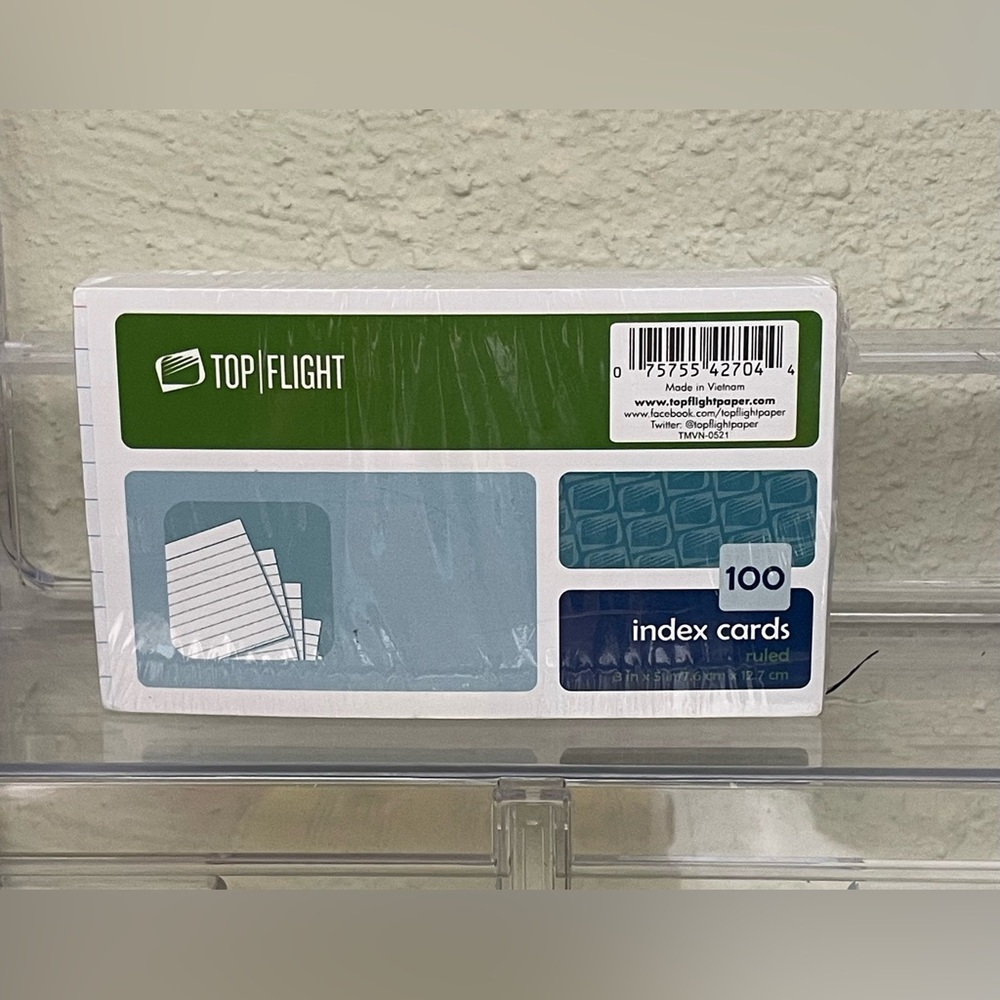 Top Flight Ruled Index Cards